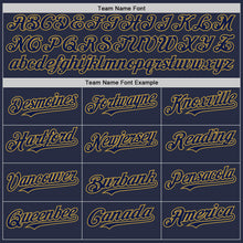 Load image into Gallery viewer, Custom Navy Old Gold Mesh Authentic Throwback Baseball Jersey