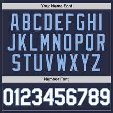 Load image into Gallery viewer, Custom Navy White-Light Blue Mesh Authentic Throwback Baseball Jersey