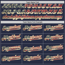 Load image into Gallery viewer, Custom Navy Vintage USA Flag-Cream Mesh Authentic Throwback Baseball Jersey