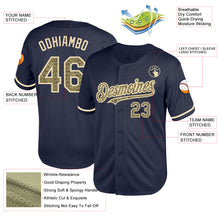 Load image into Gallery viewer, Custom Navy Camo-Cream Mesh Authentic Throwback Baseball Jersey