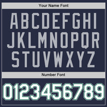 Load image into Gallery viewer, Custom Navy Kelly Green-Gray Mesh Authentic Throwback Baseball Jersey