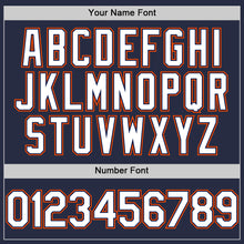 Load image into Gallery viewer, Custom Navy White-Orange Mesh Authentic Throwback Baseball Jersey