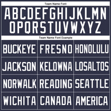 Load image into Gallery viewer, Custom Navy White Mesh Authentic Throwback Baseball Jersey