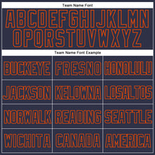 Load image into Gallery viewer, Custom Navy Orange Mesh Authentic Throwback Baseball Jersey