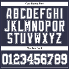 Load image into Gallery viewer, Custom Navy White-Gray Mesh Authentic Throwback Baseball Jersey