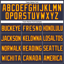 Load image into Gallery viewer, Custom Navy Maroon-Gold Mesh Authentic Throwback Baseball Jersey