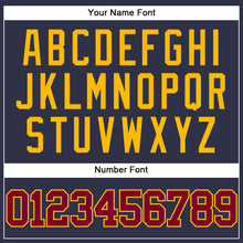 Load image into Gallery viewer, Custom Navy Maroon-Gold Mesh Authentic Throwback Baseball Jersey