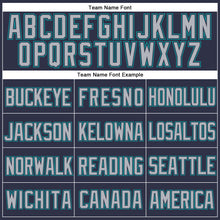 Load image into Gallery viewer, Custom Navy Gray-Teal Mesh Authentic Throwback Baseball Jersey