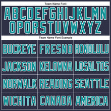 Load image into Gallery viewer, Custom Navy Teal-White Mesh Authentic Throwback Baseball Jersey