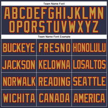 Load image into Gallery viewer, Custom Navy Old Gold-Red Mesh Authentic Throwback Baseball Jersey