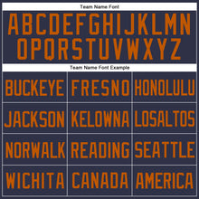 Load image into Gallery viewer, Custom Navy Texas Orange Mesh Authentic Throwback Baseball Jersey
