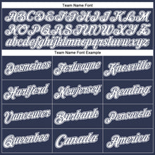 Load image into Gallery viewer, Custom Stitched Navy White Sports Pullover Sweatshirt Hoodie