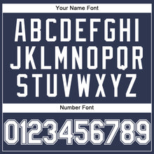 Load image into Gallery viewer, Custom Stitched Navy White Sports Pullover Sweatshirt Hoodie