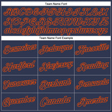Load image into Gallery viewer, Custom Stitched Navy Orange Sports Pullover Sweatshirt Hoodie