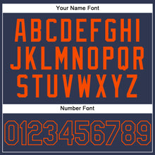 Load image into Gallery viewer, Custom Stitched Navy Orange Sports Pullover Sweatshirt Hoodie