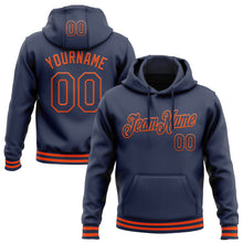 Load image into Gallery viewer, Custom Stitched Navy Orange Sports Pullover Sweatshirt Hoodie