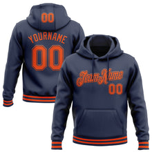 Load image into Gallery viewer, Custom Stitched Navy Orange Sports Pullover Sweatshirt Hoodie