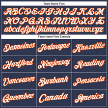 Load image into Gallery viewer, Custom Stitched Navy White-Orange Sports Pullover Sweatshirt Hoodie