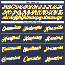 Load image into Gallery viewer, Custom Stitched Navy White-Gold Sports Pullover Sweatshirt Hoodie