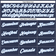 Load image into Gallery viewer, Custom Stitched Navy White-Light Blue Sports Pullover Sweatshirt Hoodie