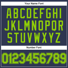 Load image into Gallery viewer, Custom Stitched Navy Neon Green Sports Pullover Sweatshirt Hoodie