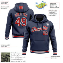 Load image into Gallery viewer, Custom Stitched Navy Red-White Sports Pullover Sweatshirt Hoodie