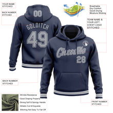 Load image into Gallery viewer, Custom Stitched Navy Gray-White Sports Pullover Sweatshirt Hoodie