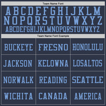 Load image into Gallery viewer, Custom Navy Gold-Light Blue Mesh Authentic Throwback Football Jersey