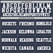 Load image into Gallery viewer, Custom Navy Gray-White Mesh Authentic Throwback Football Jersey
