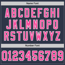 Load image into Gallery viewer, Custom Navy Pink-White Mesh Authentic Throwback Football Jersey