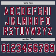 Load image into Gallery viewer, Custom Navy Maroon-White Mesh Authentic Throwback Football Jersey