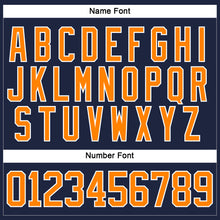 Load image into Gallery viewer, Custom Navy Bay Orange-White Hockey Lace Neck Jersey