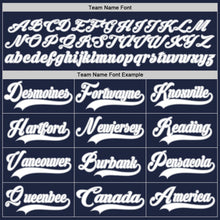 Load image into Gallery viewer, Custom Navy White-Gray Hockey Lace Neck Jersey