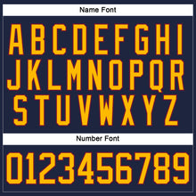 Load image into Gallery viewer, Custom Navy Gold-Crimson Hockey Lace Neck Jersey