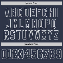 Load image into Gallery viewer, Custom Navy White Mesh Authentic Throwback Football Jersey