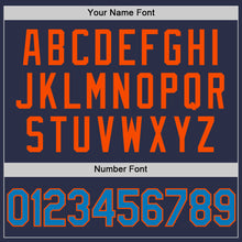 Load image into Gallery viewer, Custom Navy Blue-Orange Authentic Throwback Baseball Jersey