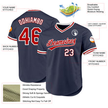 Load image into Gallery viewer, Custom Navy Red-White Authentic Throwback Baseball Jersey