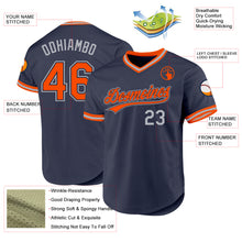 Load image into Gallery viewer, Custom Navy Orange-Gray Authentic Throwback Baseball Jersey