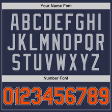 Load image into Gallery viewer, Custom Navy Orange-Gray Authentic Throwback Baseball Jersey