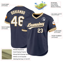Load image into Gallery viewer, Custom Navy White-Old Gold Authentic Throwback Baseball Jersey