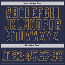 Load image into Gallery viewer, Custom Navy Old Gold Authentic Throwback Baseball Jersey