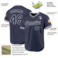 Load image into Gallery viewer, Custom Navy White Authentic Throwback Baseball Jersey