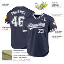 Load image into Gallery viewer, Custom Navy White Authentic Throwback Baseball Jersey