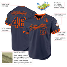 Load image into Gallery viewer, Custom Navy Orange Authentic Throwback Baseball Jersey