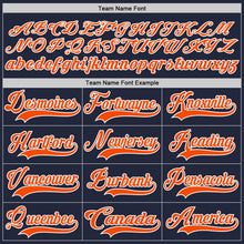 Load image into Gallery viewer, Custom Navy Orange-White Hockey Jersey