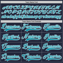 Load image into Gallery viewer, Custom Navy Teal-White Hockey Jersey