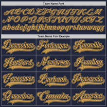 Load image into Gallery viewer, Custom Navy Old Gold Hockey Jersey