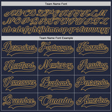 Load image into Gallery viewer, Custom Navy Old Gold Hockey Jersey