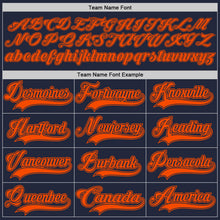 Load image into Gallery viewer, Custom Navy Orange Hockey Jersey