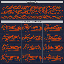 Load image into Gallery viewer, Custom Navy Orange Hockey Jersey